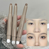 Double Head Contouring Pen Matte Three-dimensional Brightening Nose Shadow Corrector with Smudge Brush Shading Stick Cosmetics