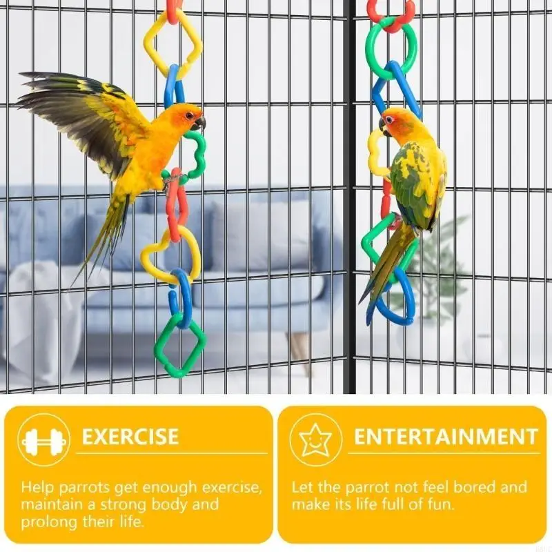 68UC 20 pièces Toy Toy Chaîne Plastic Clip Rainbow Rainbow Bird Cage Toy Link