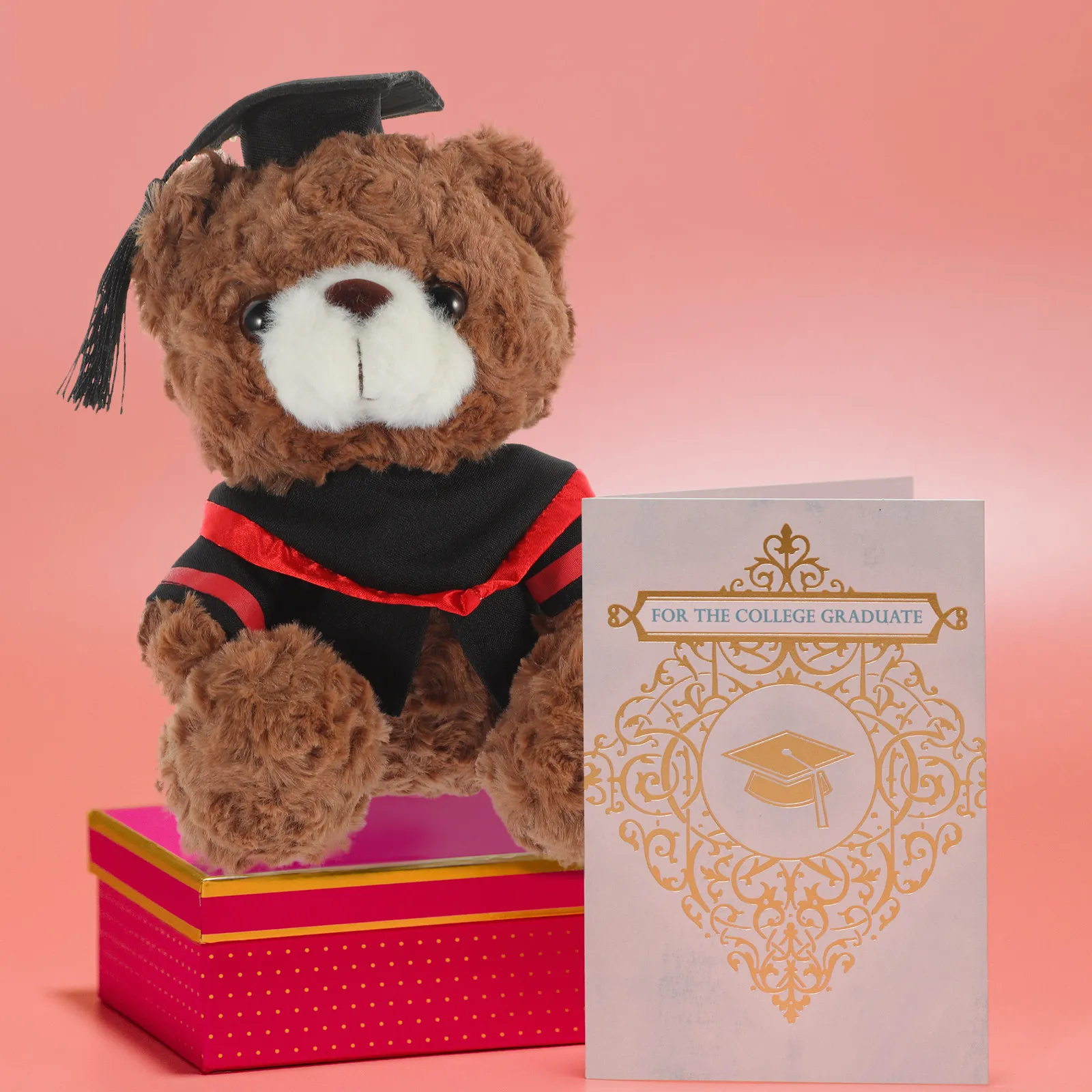 

Graduation Bear Stuffed Animal Soft Cotton Cap Cute Cartoon Bear Desktop Decoration Graduation Gift Party Ornament