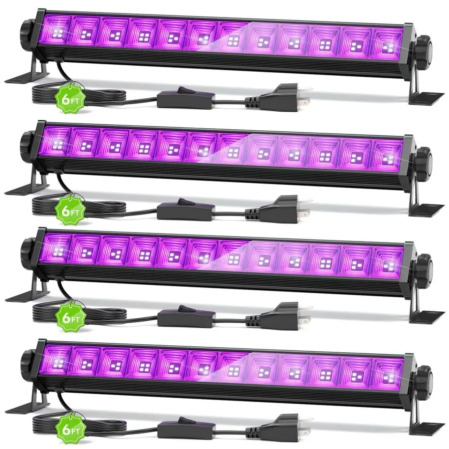 

Pack 42W LED Black Light Bar, Blacklight with 6FT CordSwitchPlug, Glow in The Dark Black Lights Party Supplies for Halloween Dec