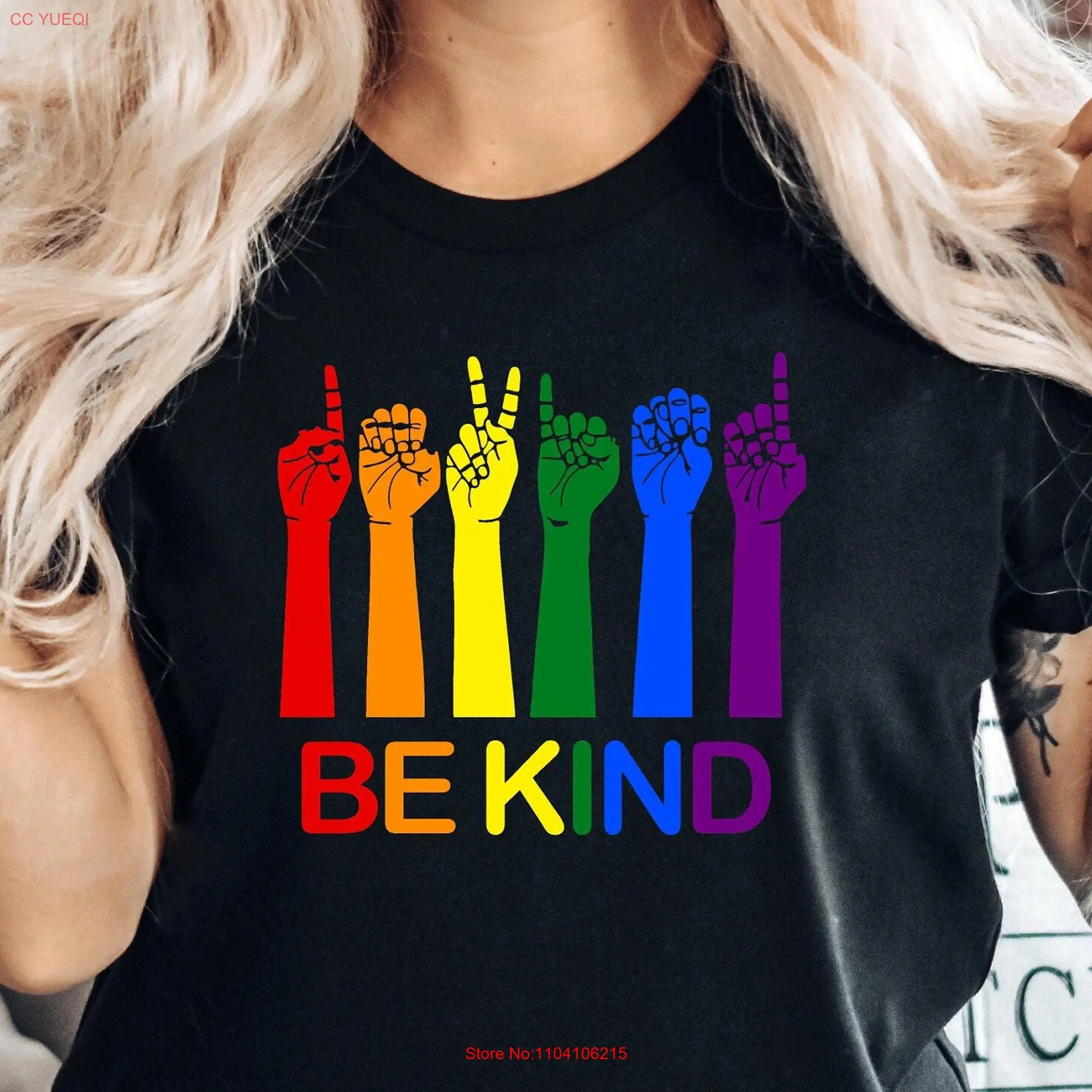 Pride Be Kind T Shirt GifT Gay LGBTQ Lesbian PCA584 long or short sleeves