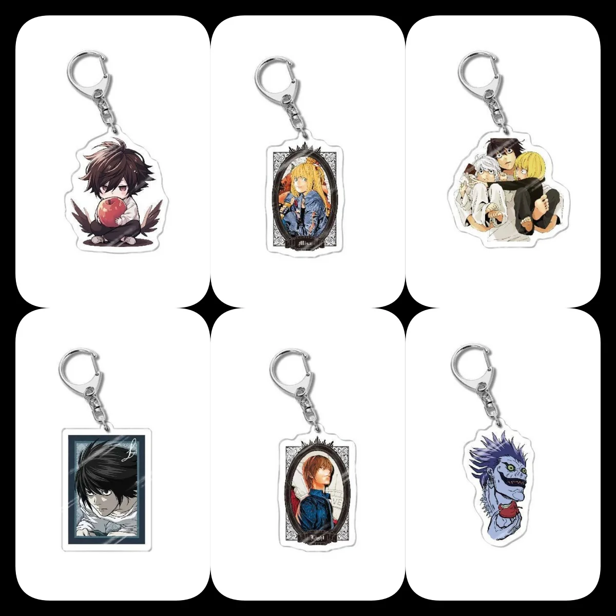 

Cartoon Anime Death Note Acrylic keyring Pendant Yagami Light Backpack Couple Set Decor Accessories Keychain Creative Gift