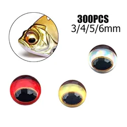300pcs Snake Pupil Red 3D Holographic 3D Fishing Lure Eyes Fly Tying DIY 3mm 4mm 5mm 6mm Simulation Fly Fishing Minnow Tackle