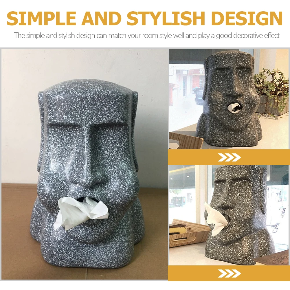 

Moai Design Tissue Cover Paper Holder Napkin Organizer Home Decorative Bedroom Tabletop Storage Dispenser Functional Towel Case