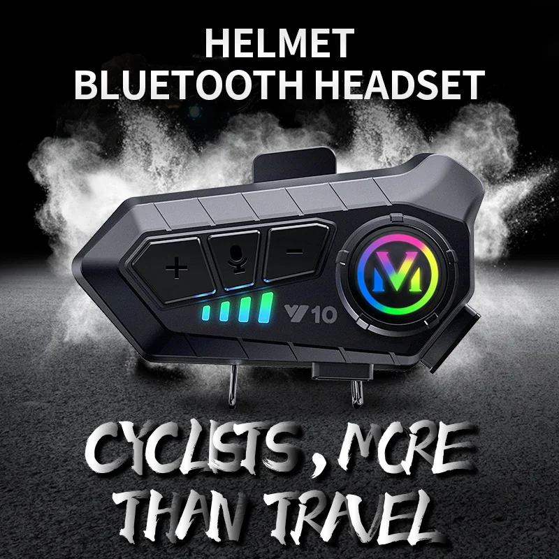 Y10 Motorcycle Helmet Bluetooth Headset Outdoor Dual Connection Bluetooth 5.3 AI Voice Assistant with Microphone 