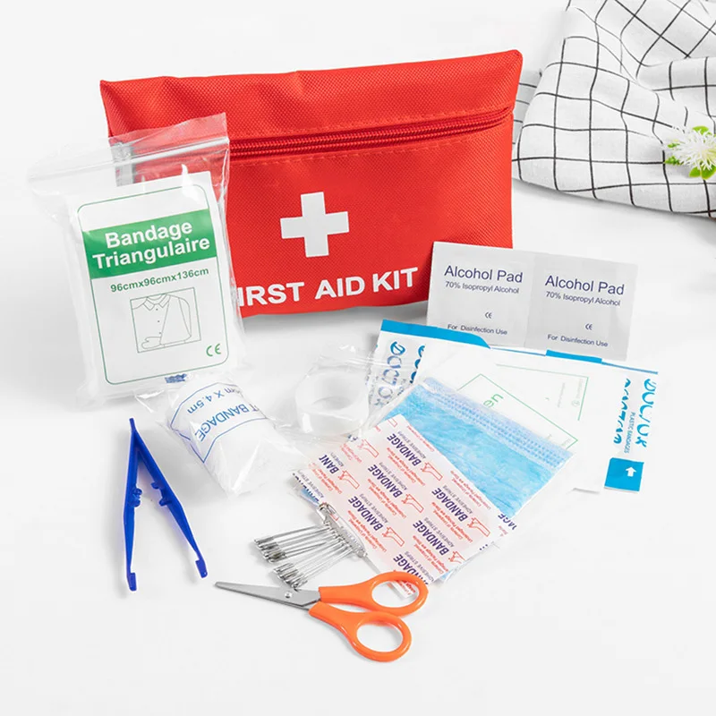 Versátil Emergency First Aid Kit para casa, carro, camping, caminhadas, 2 tamanhos diferentes, equipado com ferramenta essencial de sobrevivência