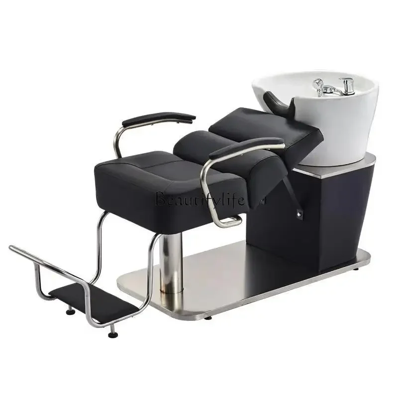 Hair Salon Lying Half Shampoo Chair Flushing Bed High-End Simple Sitting