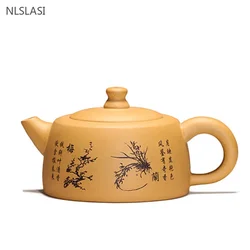 200ml/280ml Yixing Purple Clay Tea Pot Raw Ore Section Mud Plum Orchid Bamboo Chrysanthemum Beauty Kettle Handmade Zisha Teapot