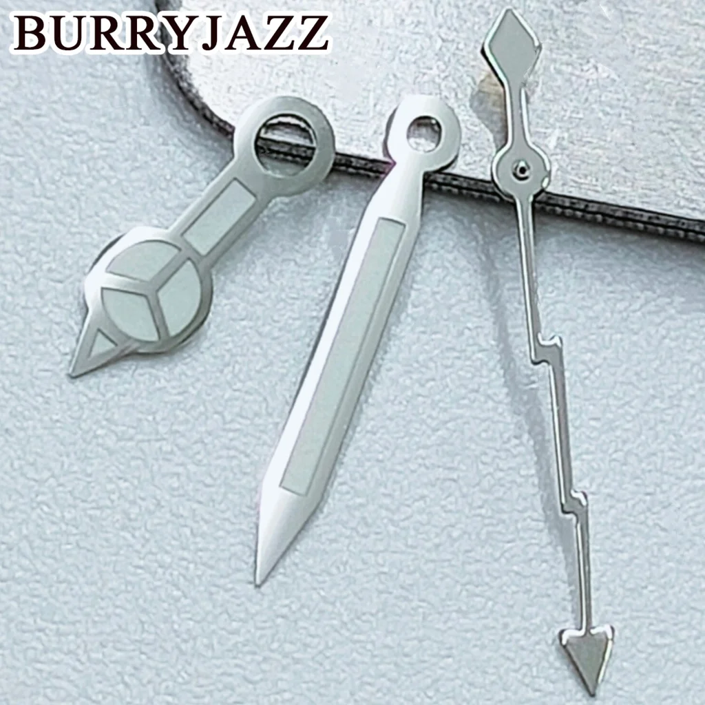 BURRYJAZZ NH35 NH36 NH38 7S26 7S36 4R35 4R36 حركة ساعة الغوص الأيدي الأسود الفضة ساعة الأيدي الثانية الأخضر مضيئة #4