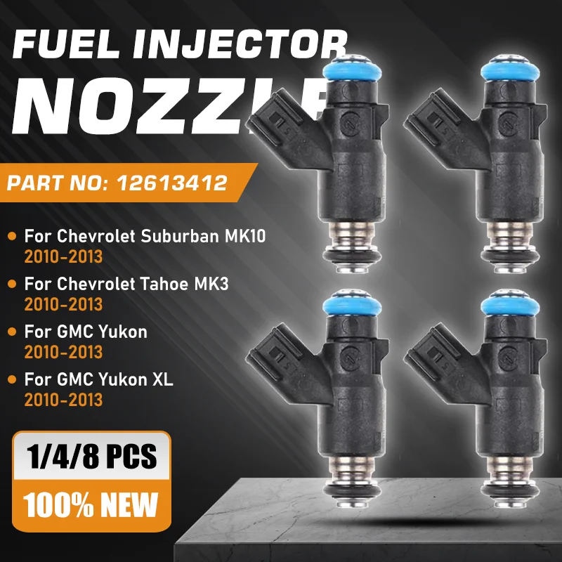 

12613412 For Cadillac Escalade ESV MK3 Chevy Suburban MK10 Chevy Tahoe MK3 GMC Yukon XL 6.0L V8 2010-2013 Fuel Injectors Nozzle