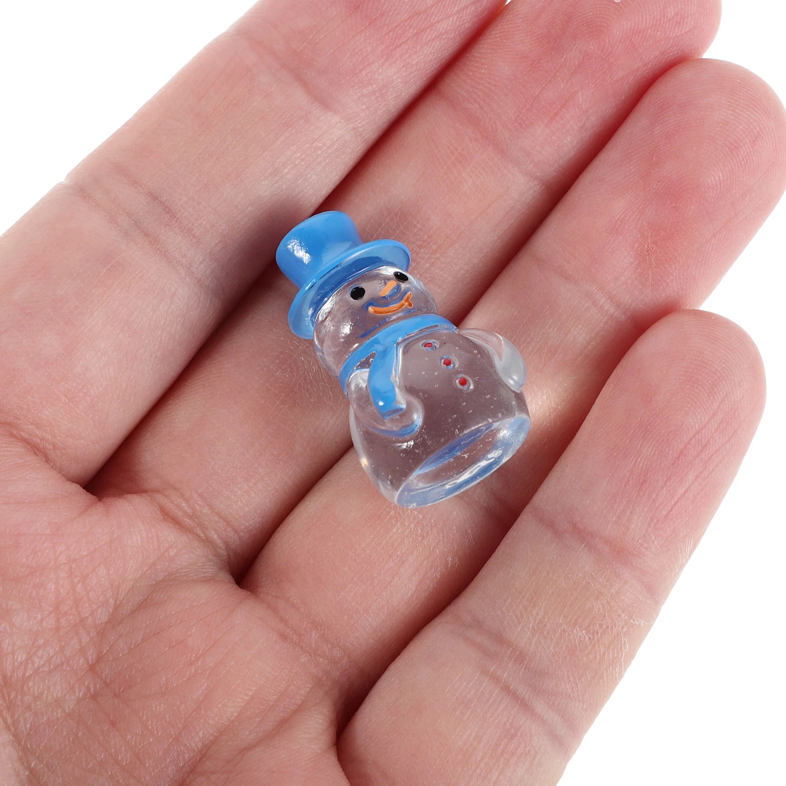 

20Pcs Resin Snowman Miniatures Cute Winter Tabletop Ornament Christmas Micro Landscape Tiered Tray Decor Holiday Resin Snowman