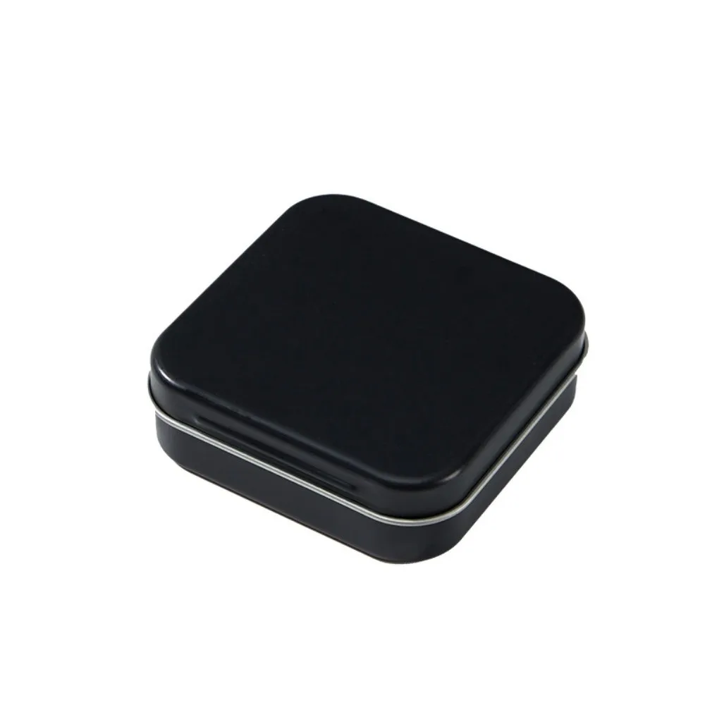 Portable Eco-Friendly Candy Storage Box Square Shape Metal Material Mini Sealed Jars Durable Flip Storage Box for Candy Storage