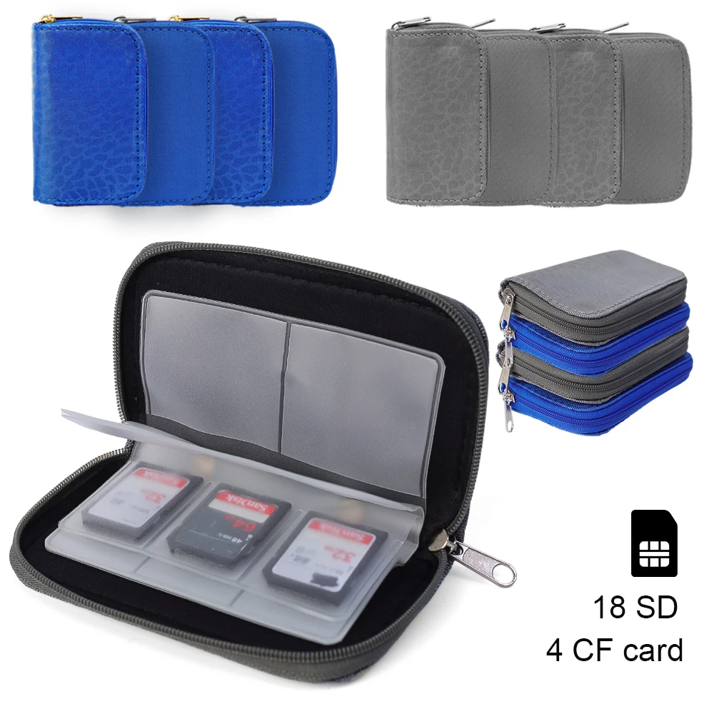 Micro SD Memory Card Storage Wallet Case Bag Holder CF SD TF Micro SD Card Mini 22 Slots Storage Carrying Zipper Pouch Case