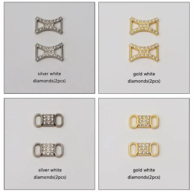 Diamant-Schuhdekorationen Schnürsenkel Metall-Schnallen-Charms Luxus-Strass-Schuhzubehör Metall-Schnürsenkelschloss Sneaker 1 Paar – Detail 9
