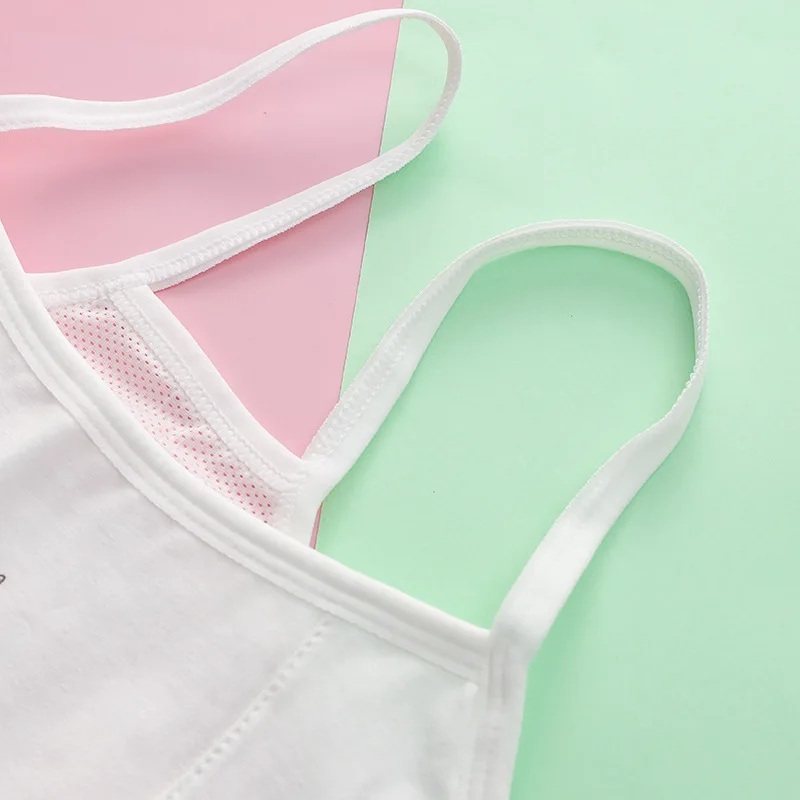 Summer Cotton Mesh Girls Camisole Small Vest Developmental Students Children Children Girls Big Girls Underwear Bra Girls Bra