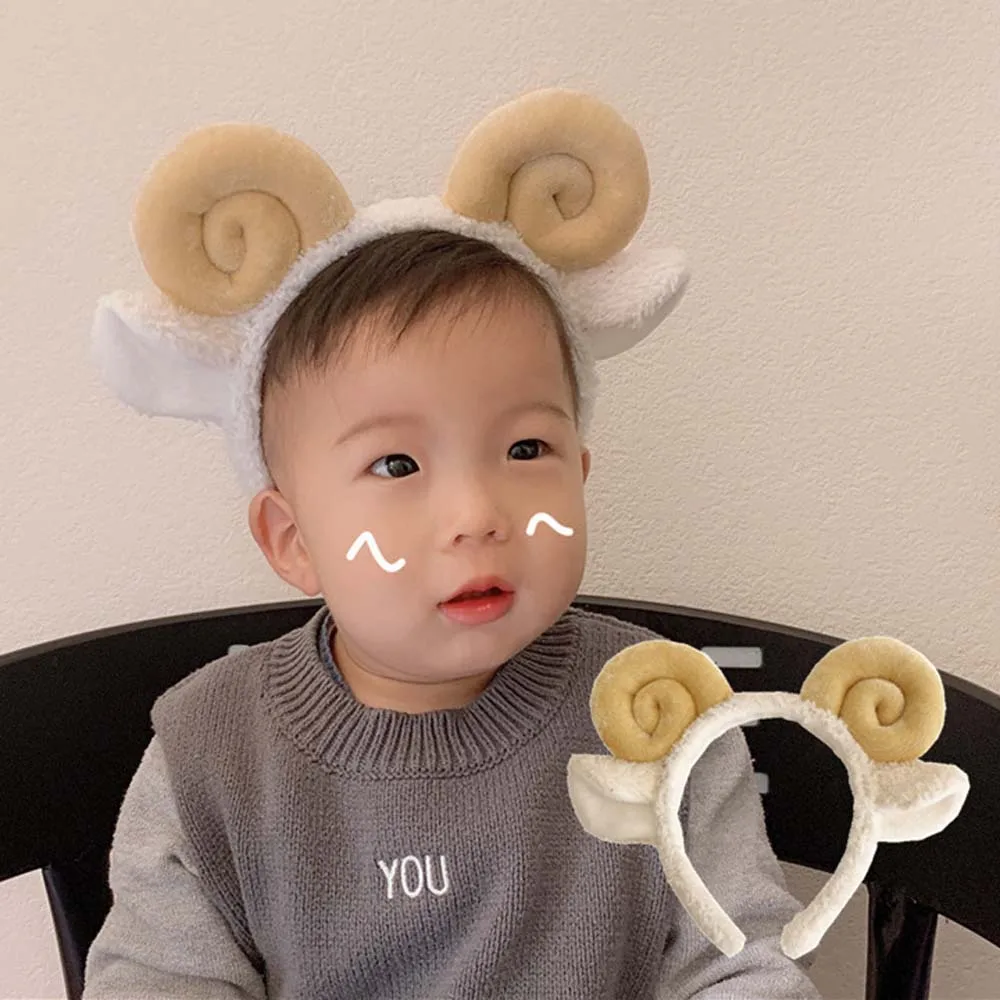Meninas dos desenhos animados lavagem rosto ovelha orelha cabelo hoop acessórios de cabelo cordeiro bandana