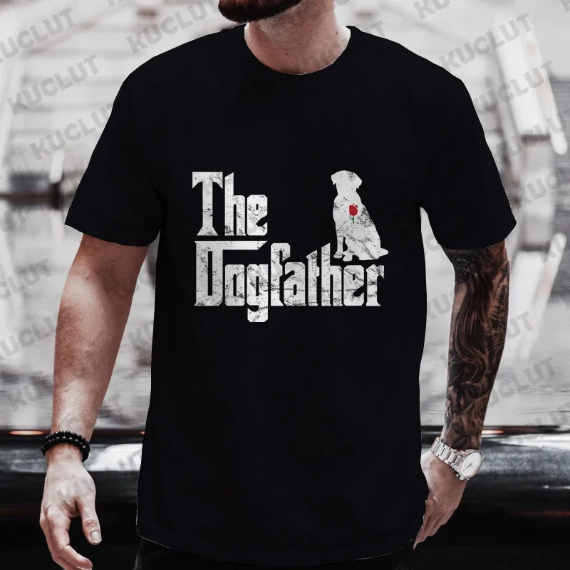 Casual T-Shirt for Men Funny The Dog Father Golden Retriever Godfather Oversized Mens T-Shirt Funny Fashion Summer Clothes