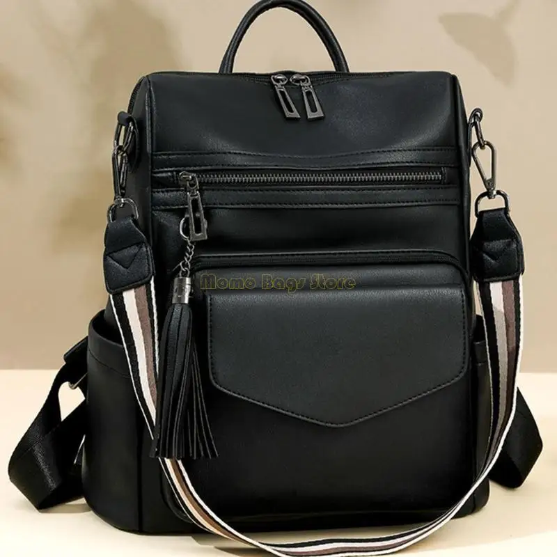 X90D PU кожаный рюкзак для школьной сумки ретро рюкзак с мешками для кисточки