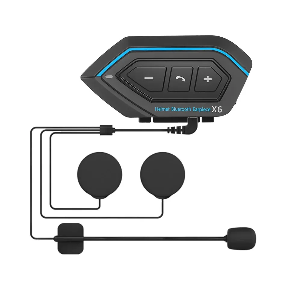 أحدث X6 كابل مرن أنبوب الصلب المضيف BT سماعة خوذة دراجة نارية بلوتوث إنترفون 2025 سماعة مقاوم للماء سماعة جديد