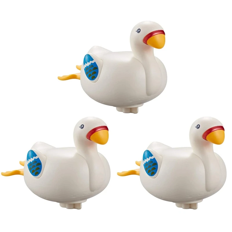 3PCS Cute Cartoon Little Swan Baby Bath Toys Floating Toddler Wind Up Bath Toys per oltre 18 mesi