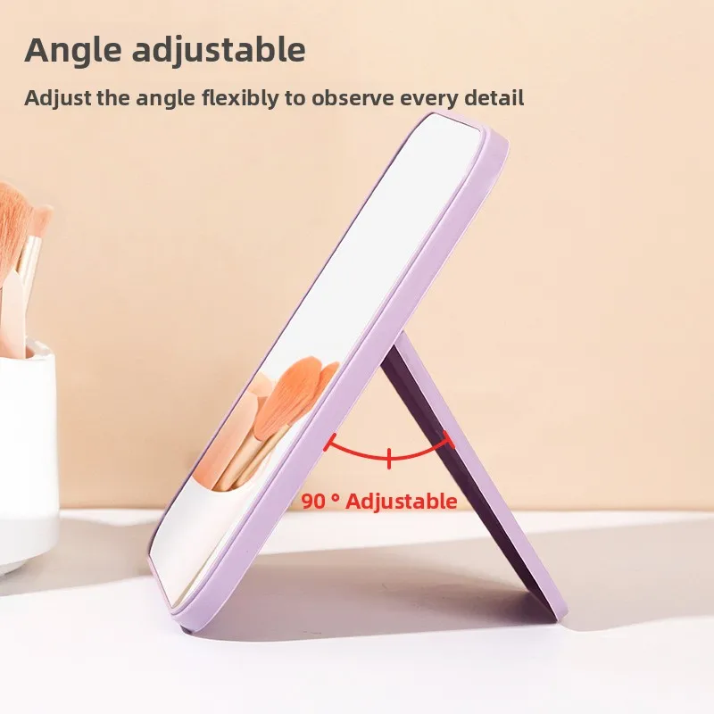 مرآة مكياج عالية الوضوح لسطح المكتب للنساء، مرآة مكياج بسيطة قابلة للطي #4