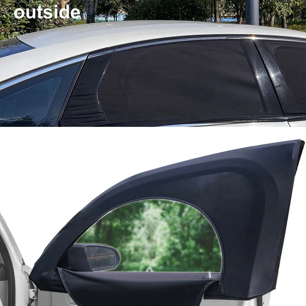 Car Window Anti-Mosquito Net Sun Protection Ventilation Protection Cover Curtains Protector Windshield Mesh Frame Accessories ﻿