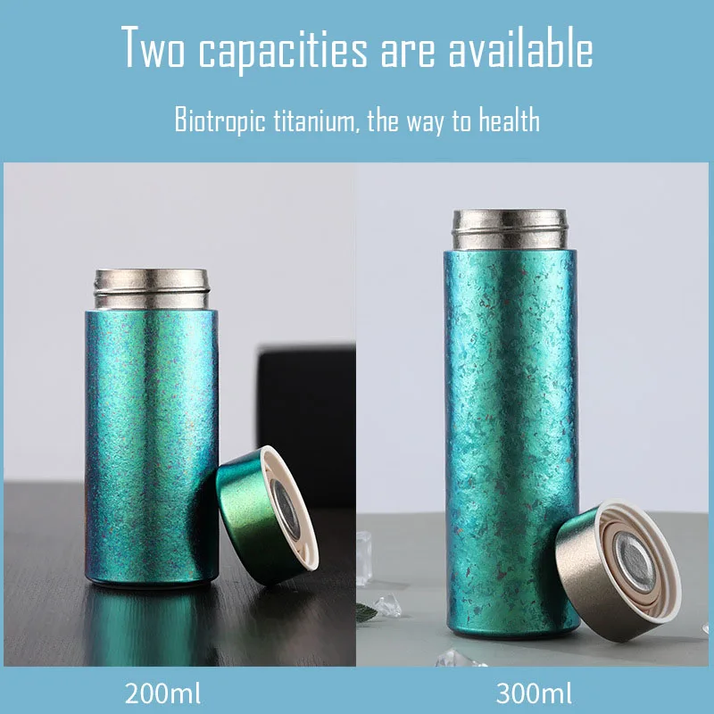 100ML Mini Sports Thermos Cup,Double Layer Pure Titanium Vacuum Flasks,Children's Drinkware,Portable Pocket Thermal Water Bottle