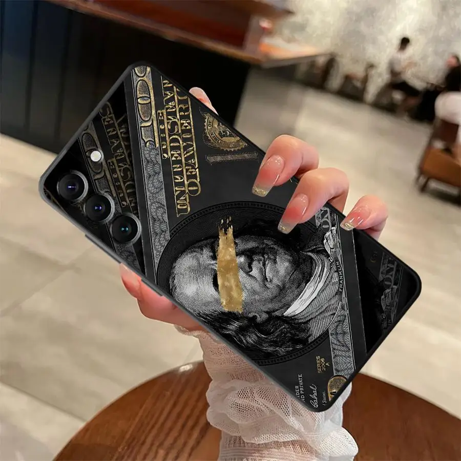 เคสโทรศัพท์มือถือแบบนิ่มสีดำลาย Cool 100 Dollar Bank สำหรับ Samsung Galaxy A51 A73 A36 A22 A52 A26 A72 A32 A25 A71 A35 A41 A24 A55 A23