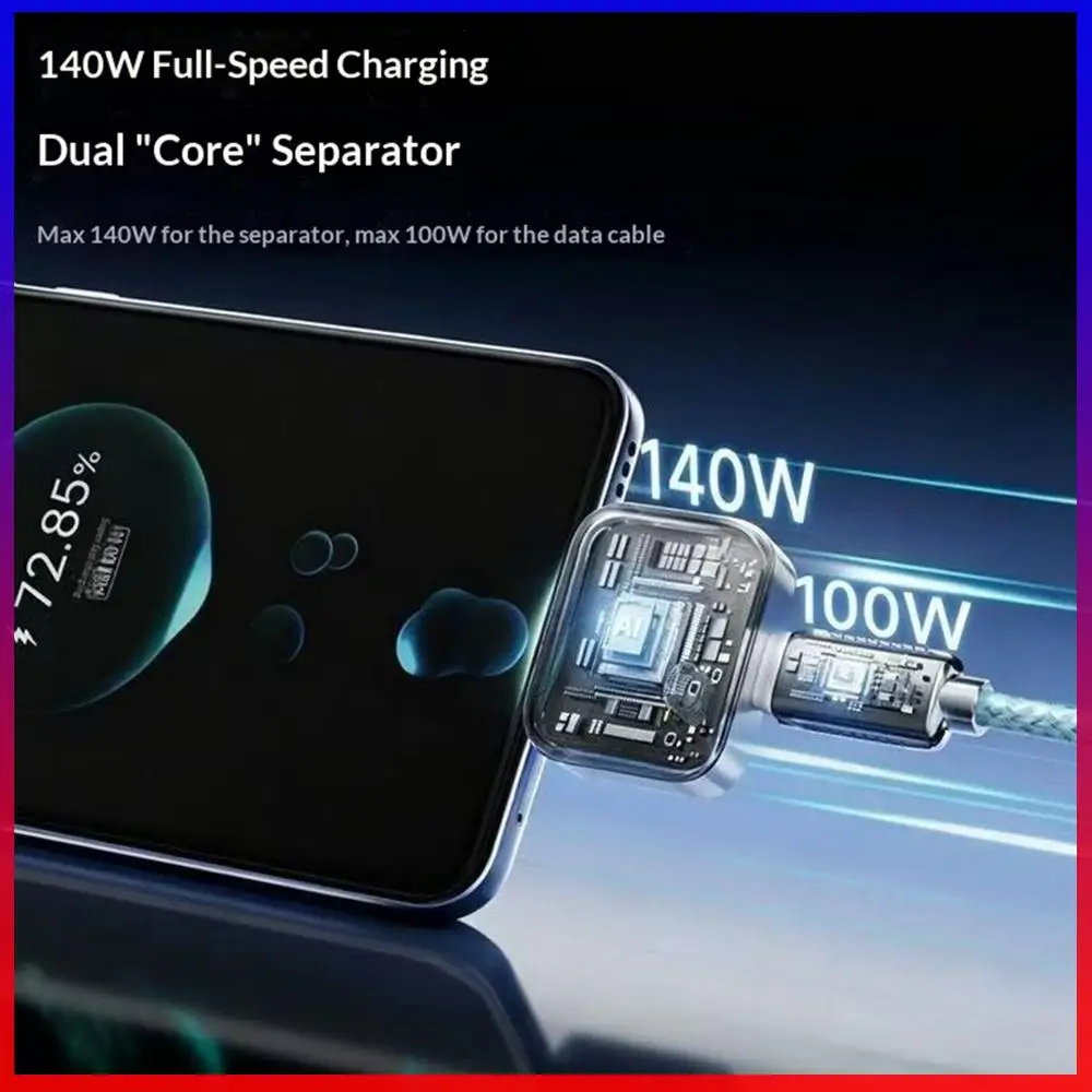 140W Intelligence Full Charge Separator Auto Power-Off Fast Charging Battery Saver Overcharge Protection For Type-C Devices