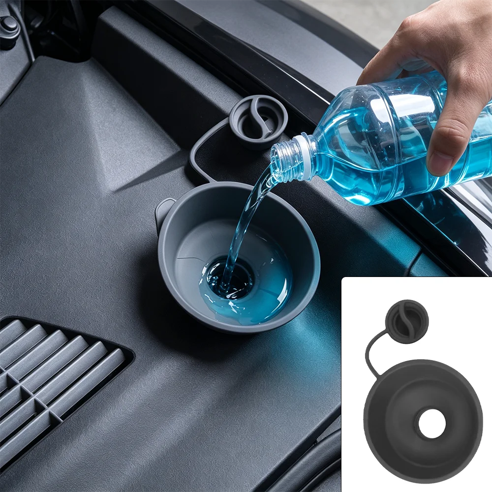 For Tesla Model 3 Highland Model Y Juniper Model 3/Y Silicone Car Windshield Glass Wiper Filling Funnel Filler Leakproof Cover