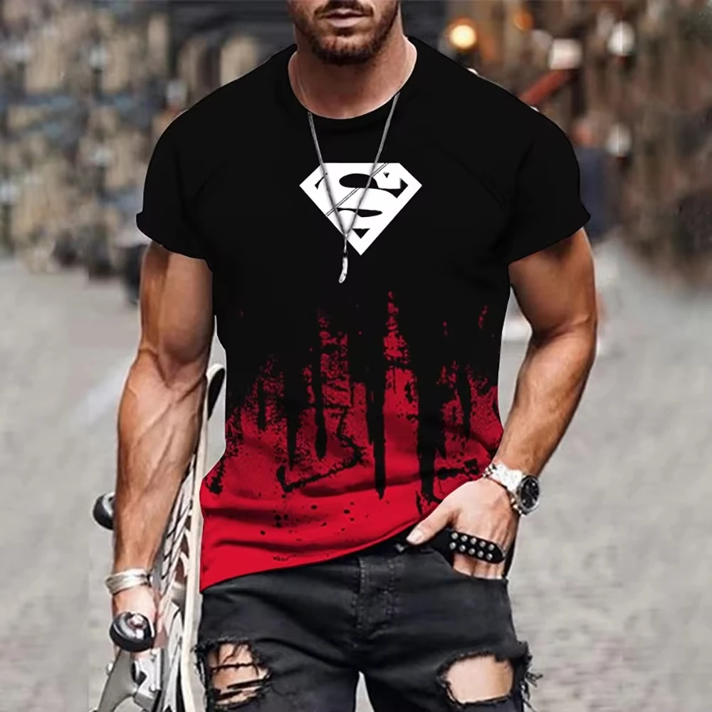 Camiseta de Hombre de Moda para Verano 2026, con Logotipo de Superhéroe en 3D, Estilo Hip-Hop, para Deportes al Aire Libre, Talla Grande