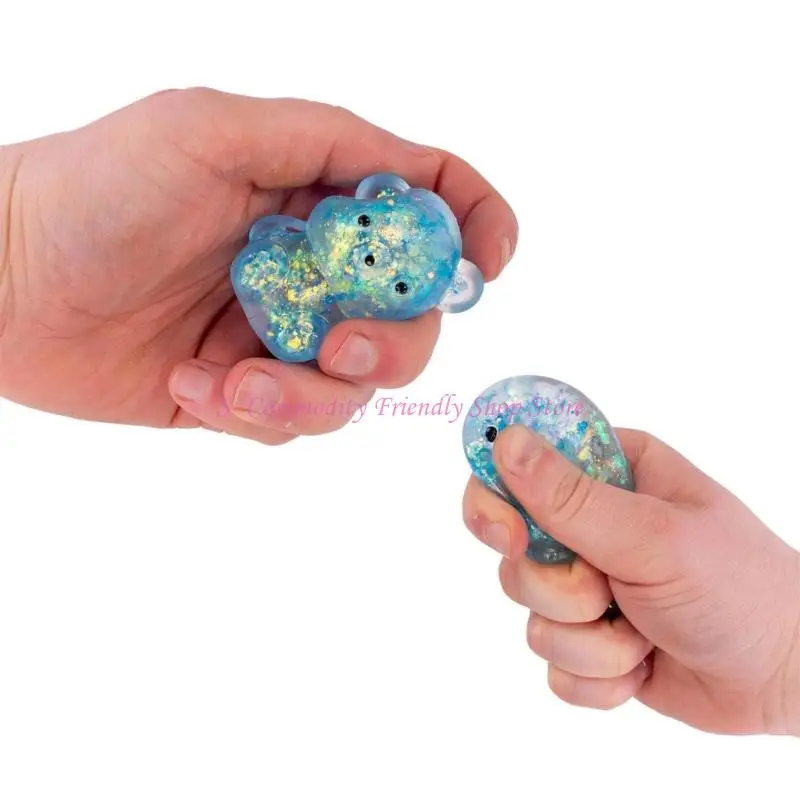 

85AE Pocket Sized Slow Recovery Squeeze Toy Glitter Deformation Design Anti Anxiety Sensory Game