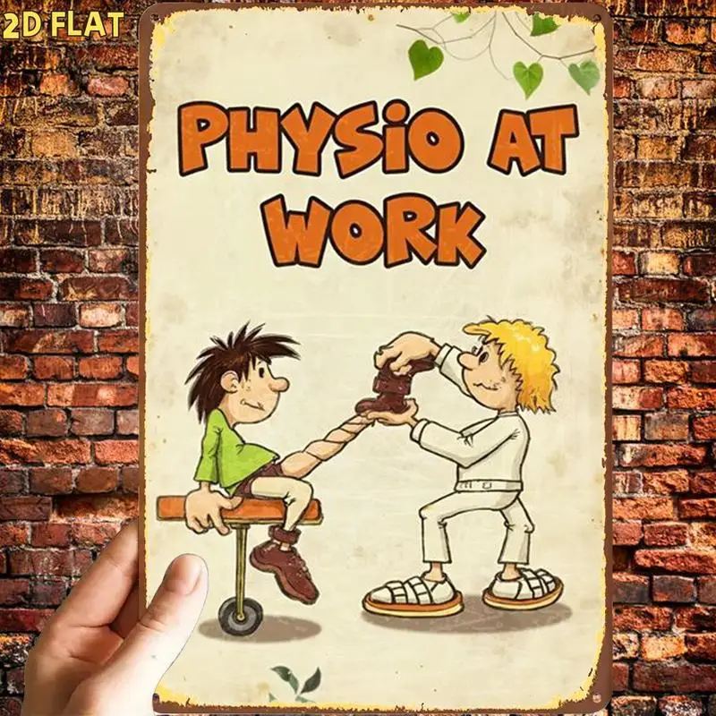 Fun Workplace Physical Therapy Exercise Set with Metal Iron Signage，Pre-drilled holes，Suitable for indoor use、Garden、Outdoor