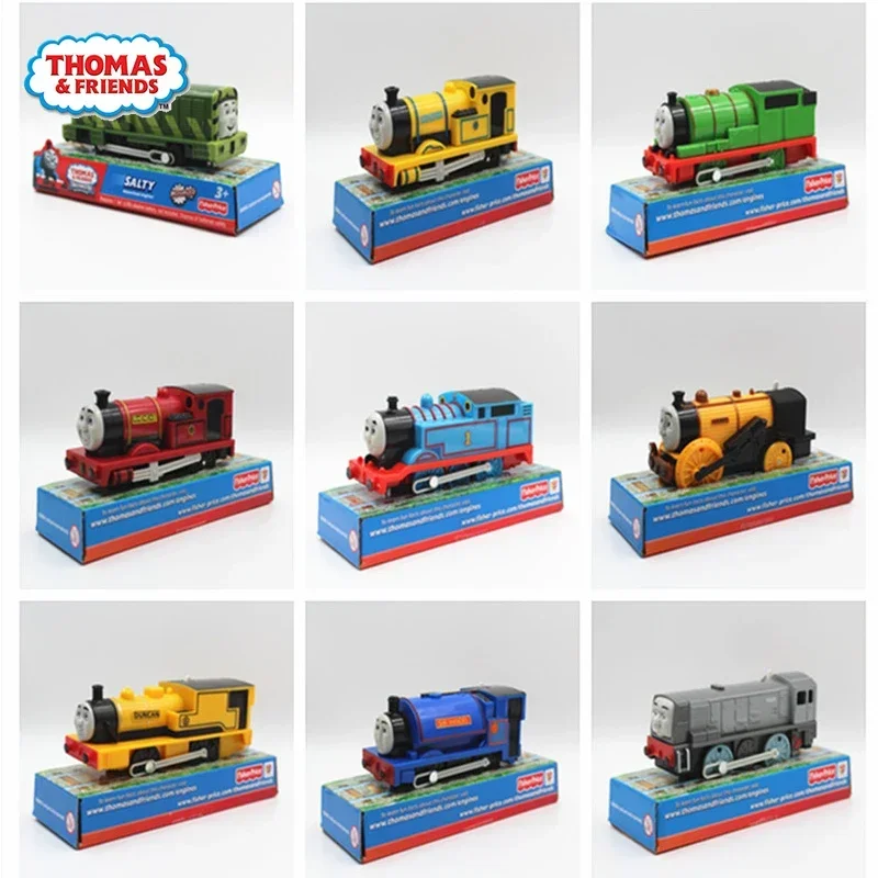 Tren Eléctrico Original de Thomas y Friends para niño y niña, tren de tren Trackmaster, tren fundido a presión, Dennis, Duncan, Peter Sam, cohete de