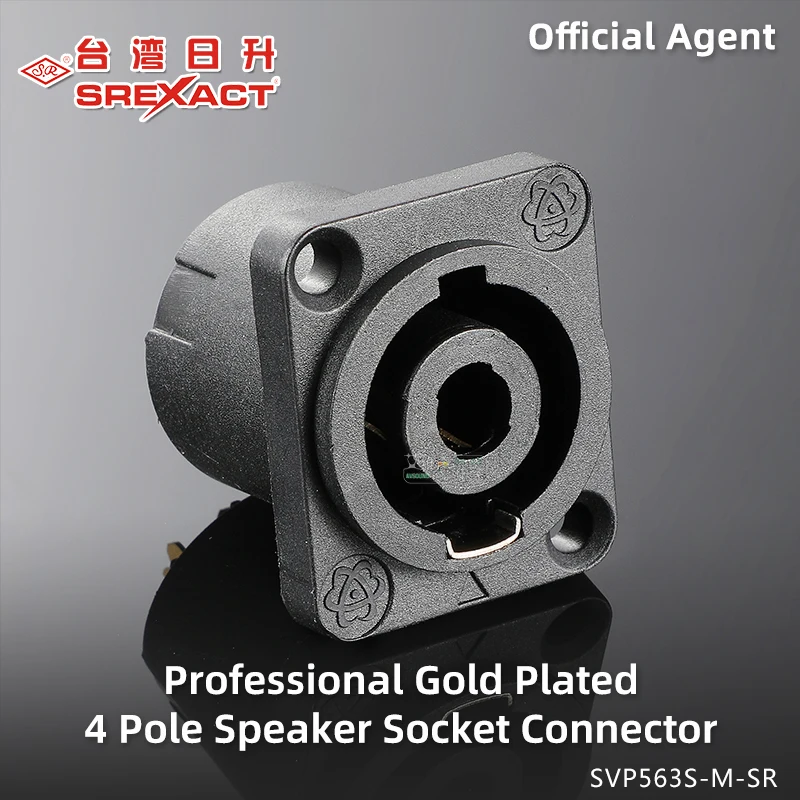 

SREXACT 4 Pore Audio Speaker Socket Cable Connector SVP563S-M Gold-plated 4P Speaker Socket S-NL4MP