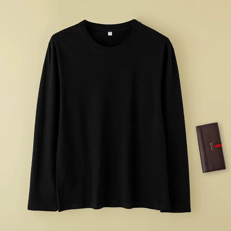 الأبيض القطن الخالص طويل Sve تي شيرت المرأة ربيع الخريف سليم صالح الأساسية بلا ملابس داخلية قاعدة طبقة irt تخفيف Sle #2