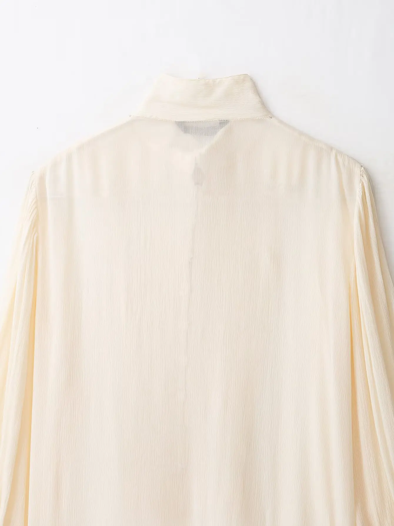 TFMLN 2026 Damen Bluse mit ausgestellten Ärmeln, schmal geschnitten, hoher Kragen, Knopfleiste, elegantes Napoleon-Hemd, schickes, transparentes, unifarbenes Oberteil für den Urlaub. – Detail 9