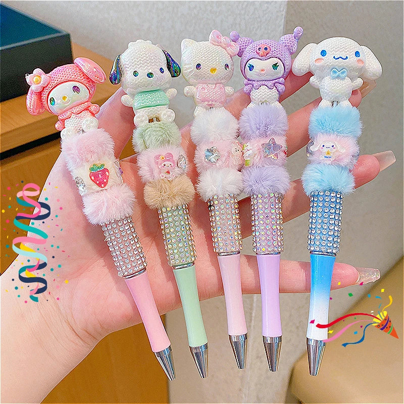 Sanrio Anime obrotowy długopis Cartoon Kuromi długopis żelowy artykuły papiernicze dla uczniów księżniczka dziewczyna nauka przyrząd do pisania