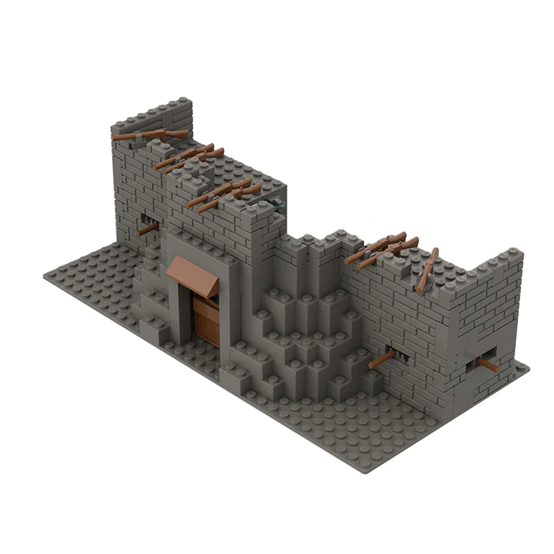 MOC compatible building block particle assembly, defending fortress city wall set
