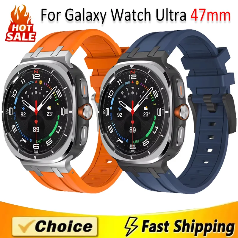 

Liquid Silicone Strap For Samsung Galaxy Watch Ultra 47mm Metal Connected Comfortable Bracelet Wristband Galaxy Watch Ultra Belt