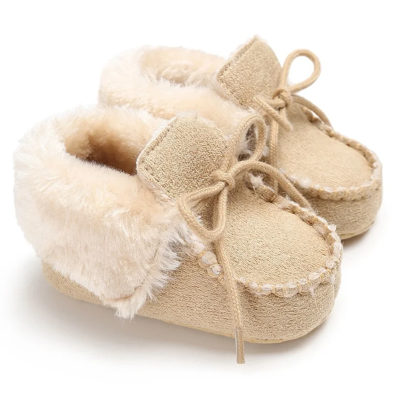 Freshman baby cotton walking shoes with soft soles, warm autumn and winter snow boots, comfortable baby walking shoes