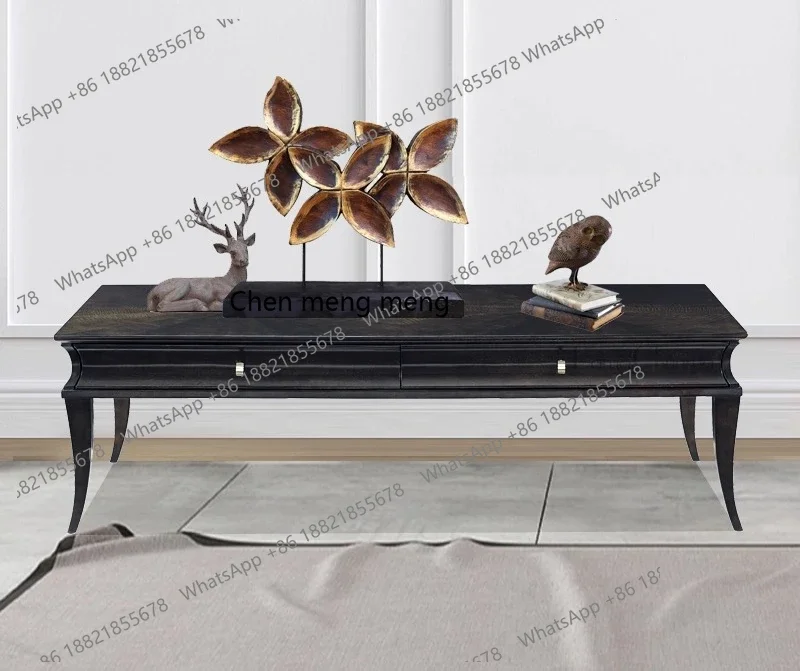 

American modern light luxury high-end pure solid wood living room rectangular coffee table maple coffee table