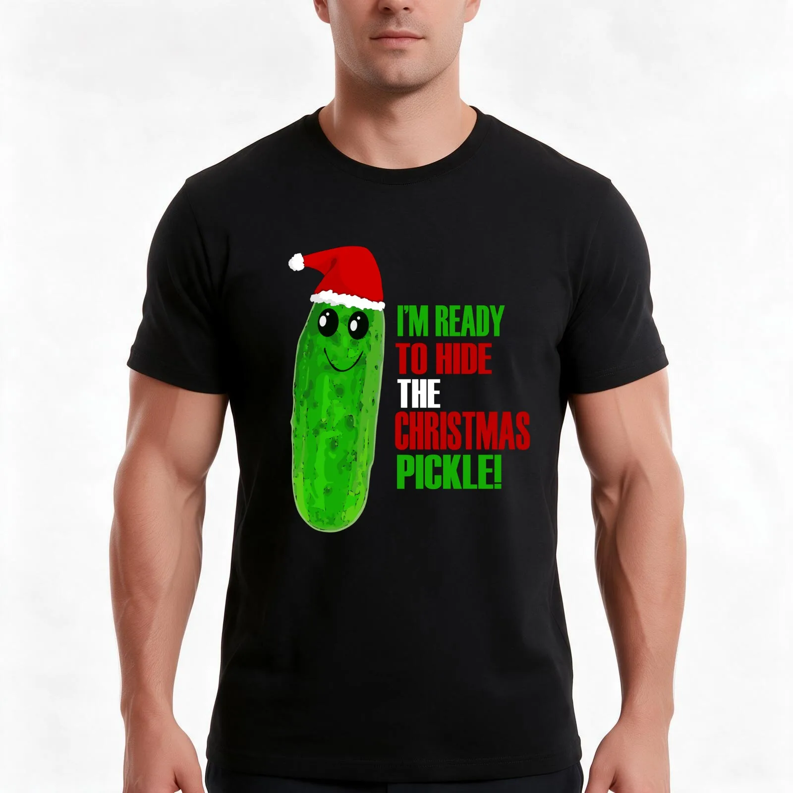 I'm ready to hide the Christmas Pickle T-Shirt, Summer Casual Cotton Tee, Oversized Streetwear Tops, Vintage Graphic Print