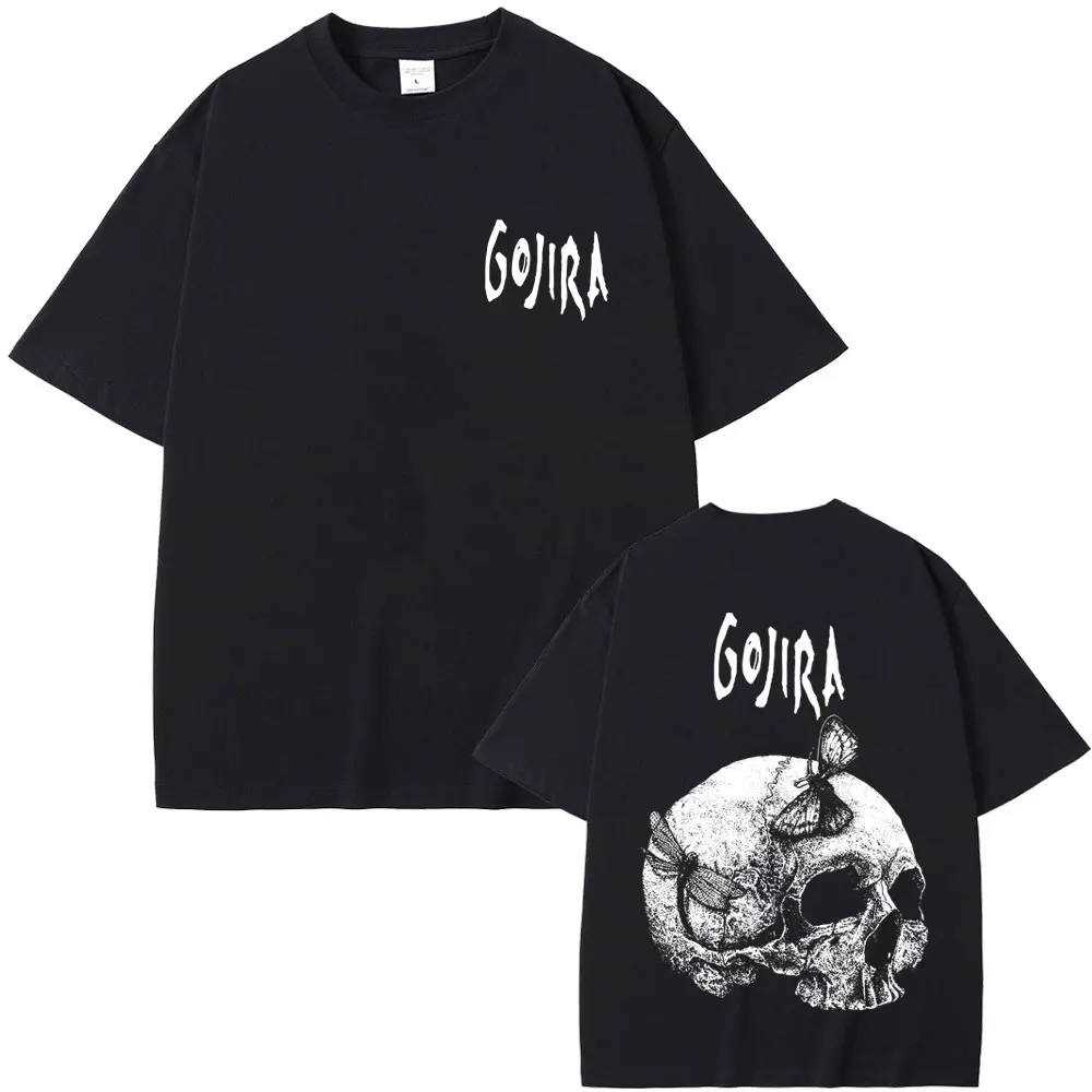 

Metal Rock Band Gojira Skull Graphic T-shirts Men Women Fashion Oversized Streetwear Men's Casual Cotton Short Sleeve T Shirts