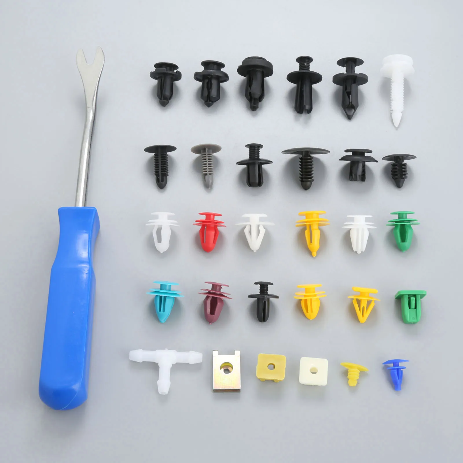 

500Pcs/30Kinds Mixed Clips Car Fastener Pliers Tool Panel Remover Kit Auto Fastener Door Trim Panel Fender Bumper Retainer Rivet