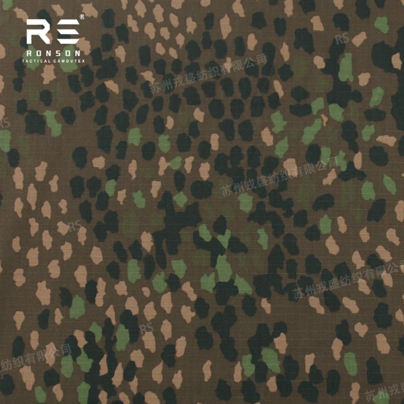 Tela de camuflaje alemana DOT44 50% nailon 50% algodón, tela NYCO 50/50 RIP-STOP para equipo táctico, uso para uniformes, en stock.