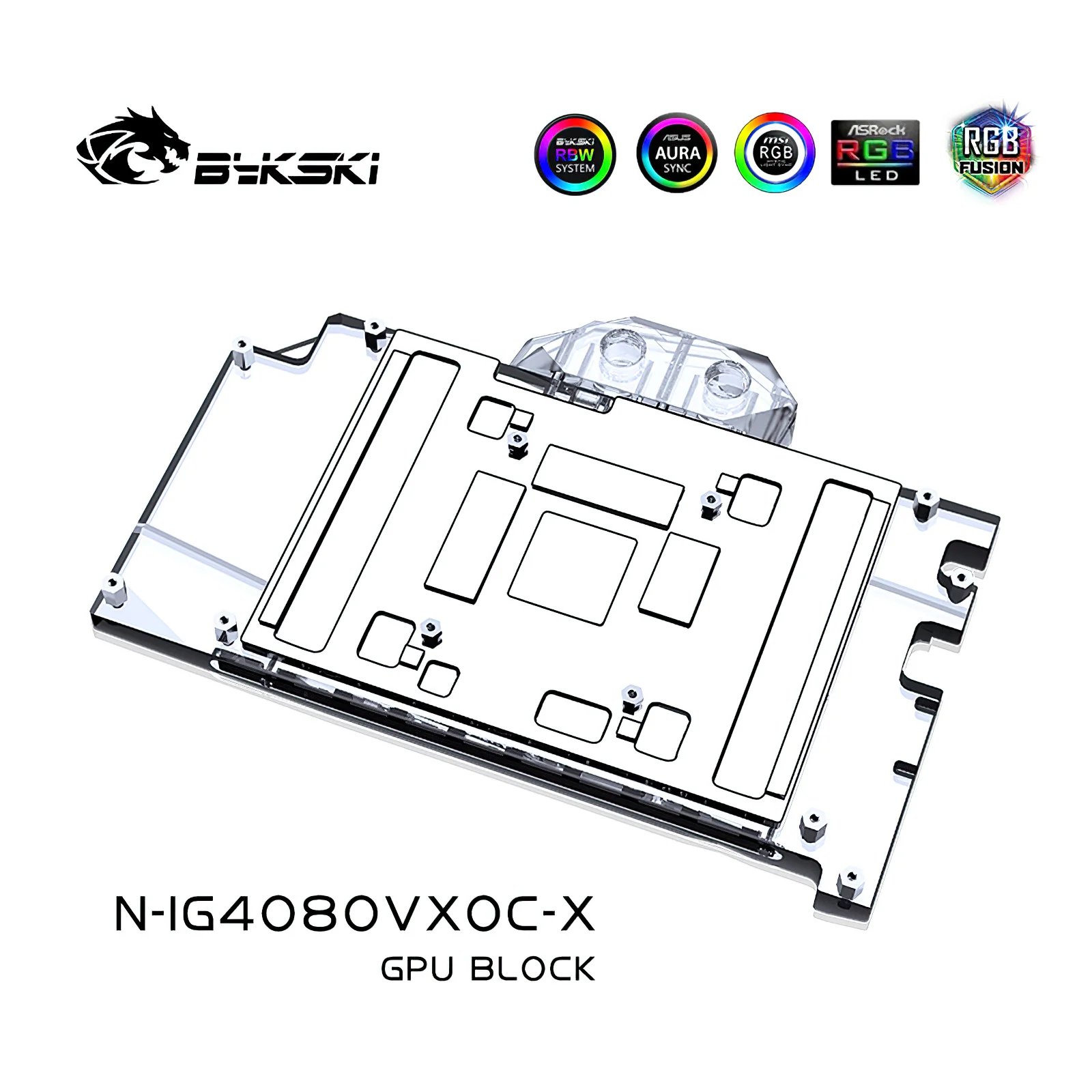 Bykski Full Cover RGB GPU Block Cooler for Colorful RTX 4080 Vulcan OC N-IG4080VXOC-X