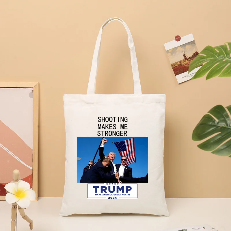 Sacola de grande capacidade para mulheres, bolsa de lona casual, fazer a América grande novamente, compras sacos de ombro, Donald Trump EUA, novo