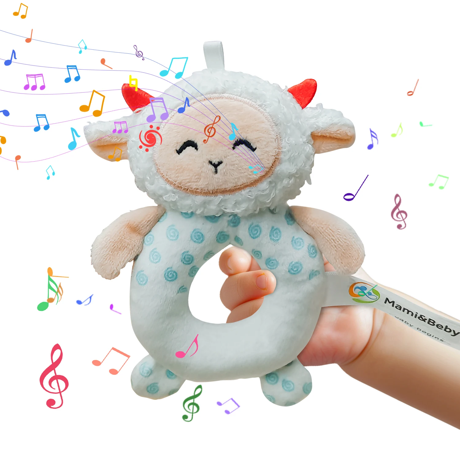 Soft Hand Crank Baby Rattle Toys Cartoon Animals Plush Infant Hand Ring Bed Toys for Newborn Toddler Early Educational Toy Gift