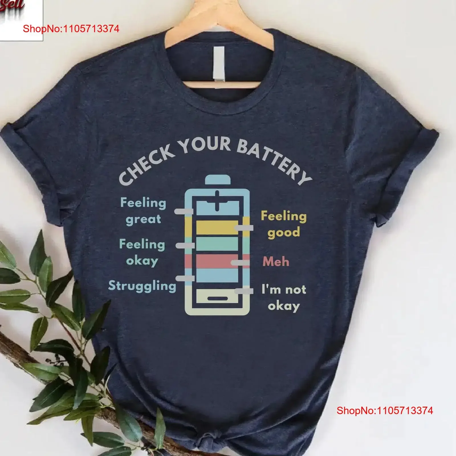 Check Your Battery T Shirt Feelings CharT Psychologist School Counselor Therapy Officer Funny Sarcastic Therapist vintage